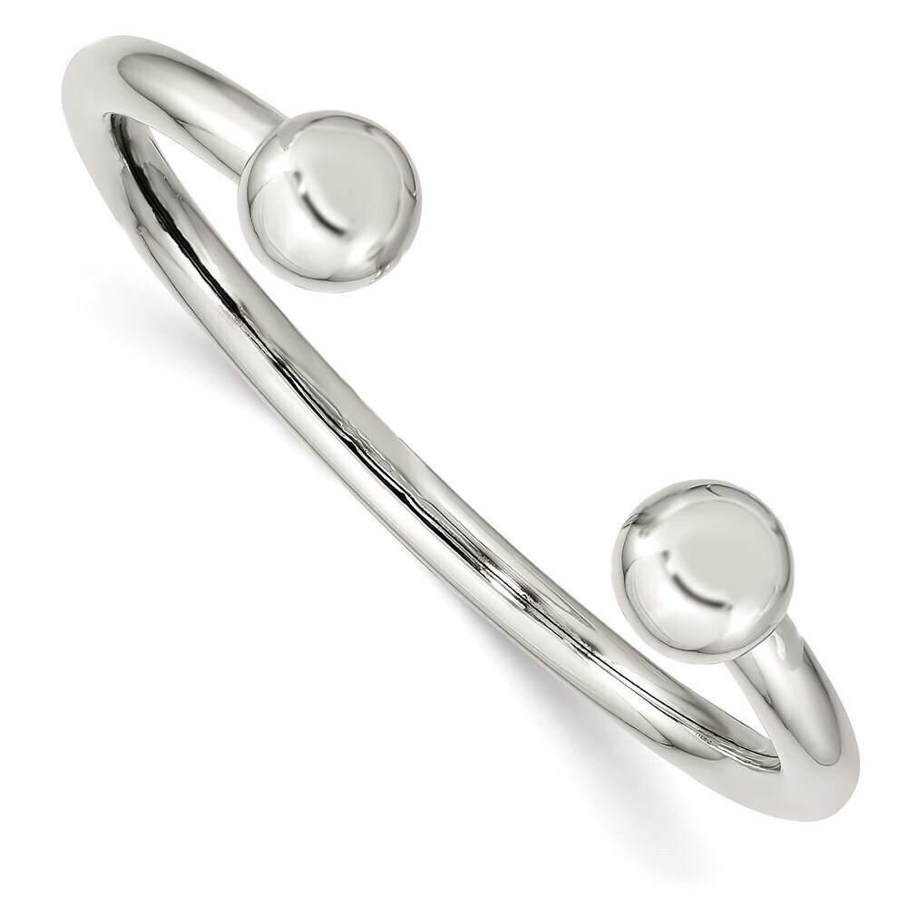 Kazi Luxury Sterling Silver Polished Baby Cuff Bangle Bracelet